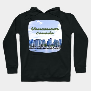 Vancouver Canada Skyline Painting Hoodie